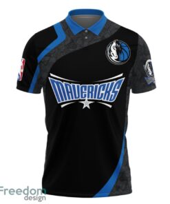 Dallas Mavericks Style NBA Basketball Team Black 3D Polo Shirt Product Photo 2