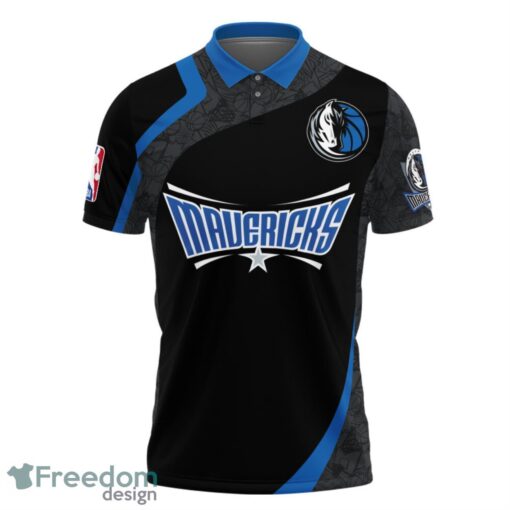 Dallas Mavericks Style NBA Basketball Team Black 3D Polo Shirt Product Photo 2