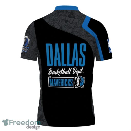 Dallas Mavericks Style NBA Basketball Team Black 3D Polo Shirt Product Photo 3