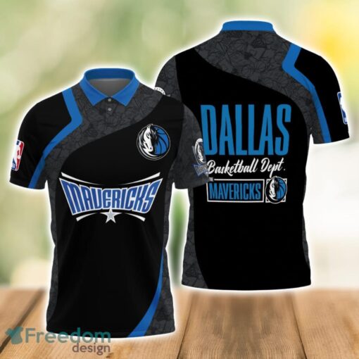 Dallas Mavericks Style NBA Basketball Team Black 3D Polo Shirt Product Photo 1