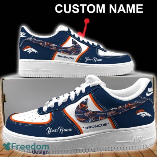 Denver Broncos NFL Air Force 1 Shoes For Men Women Fans Gift AF1 Sneaker Custom Name - Denver Broncos Personalized NFL Air Force 1 Shoes_1