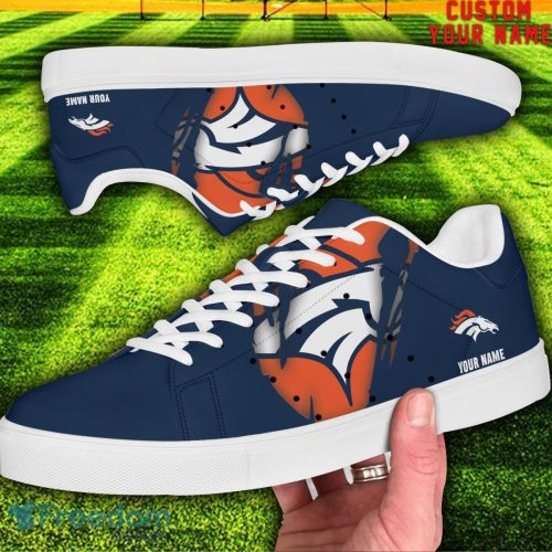 Denver Broncos NFL Custom Name Unique Gift Low Top Skate Shoes Gifts For Fans Product Photo 2