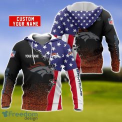 Denver Broncos US Flag 3D Hoodie For Sport Fans Custom Name