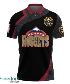 Denver Nuggets Style NBA Basketball Team Black 3D Polo Shirt Product Photo 2