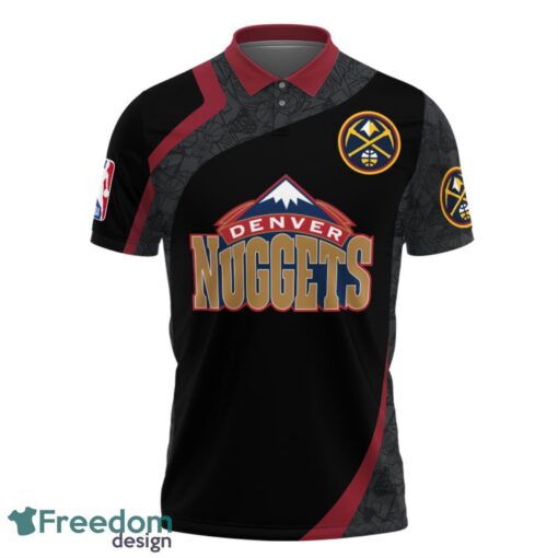 Denver Nuggets Style NBA Basketball Team Black 3D Polo Shirt Product Photo 2