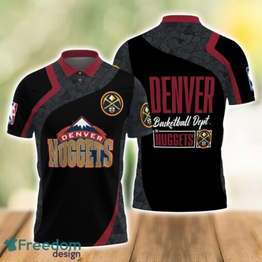 Denver Nuggets Style NBA Basketball Team Black 3D Polo Shirt Product Photo 1