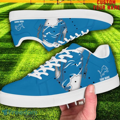 Detroit Lions NFL Custom Name Unique Gift Low Top Skate Shoes Gifts For Fans Product Photo 2