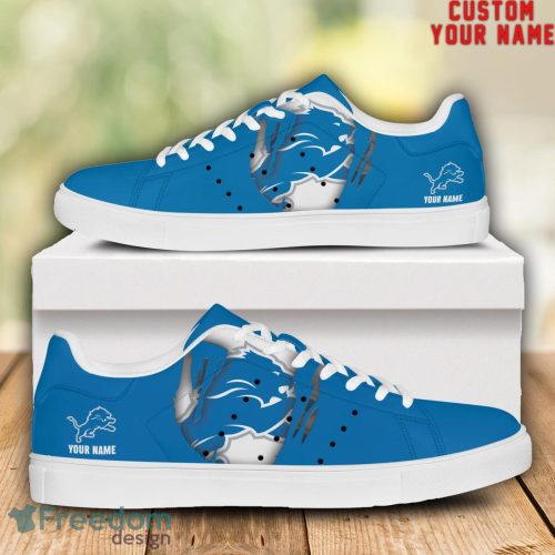 Detroit Lions NFL Custom Name Unique Gift Low Top Skate Shoes Gifts For Fans Product Photo 1