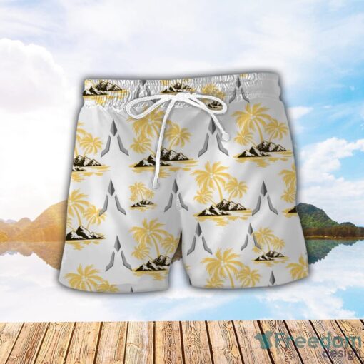 Deutz-Fahr Yellow Coconut Pattern Combo 3D Hawaiian Shirt And Shorts Product Photo 2