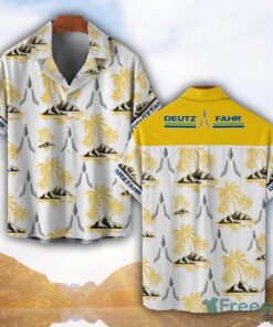 Deutz-Fahr Yellow Coconut Pattern Combo 3D Hawaiian Shirt And Shorts