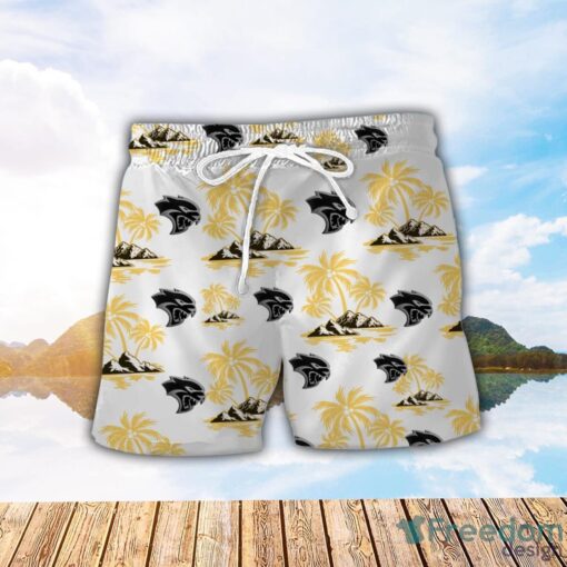 Dodge Challenger Yellow Coconut Pattern Combo 3D Hawaiian Shirt And Shorts Product Photo 2