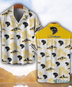 Dodge Challenger Yellow Coconut Pattern Combo 3D Hawaiian Shirt And Shorts