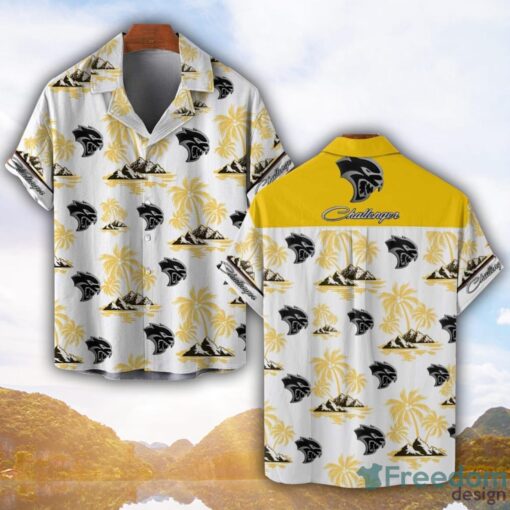 Dodge Challenger Yellow Coconut Pattern Combo 3D Hawaiian Shirt And Shorts Product Photo 1