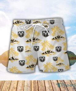 Dodge Yellow Coconut Pattern Combo 3D Hawaiian Shirt And Shorts Product Photo 2