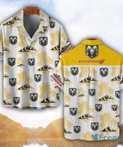 Dodge Yellow Coconut Pattern Combo 3D Hawaiian Shirt And Shorts