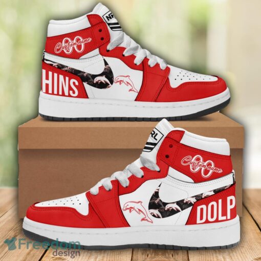 Dolphins NRL Air Jordan 1 Hight Top Shoes For Men Women Custom Name And Number Product Photo 1