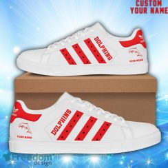 Dolphins NRL Custom Name Unique Gift New Low Top Skate Shoes Gifts For Fans