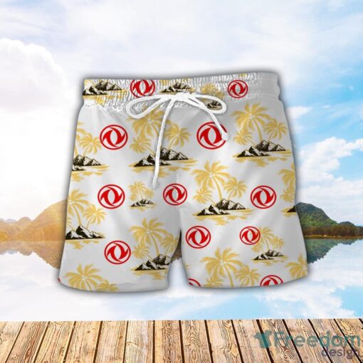 Dongfeng Yellow Coconut Pattern Combo 3D Hawaiian Shirt And Shorts Product Photo 2