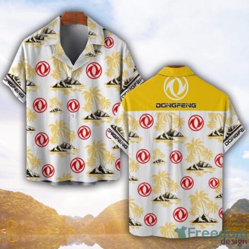 Dongfeng Yellow Coconut Pattern Combo 3D Hawaiian Shirt And Shorts Product Photo 1