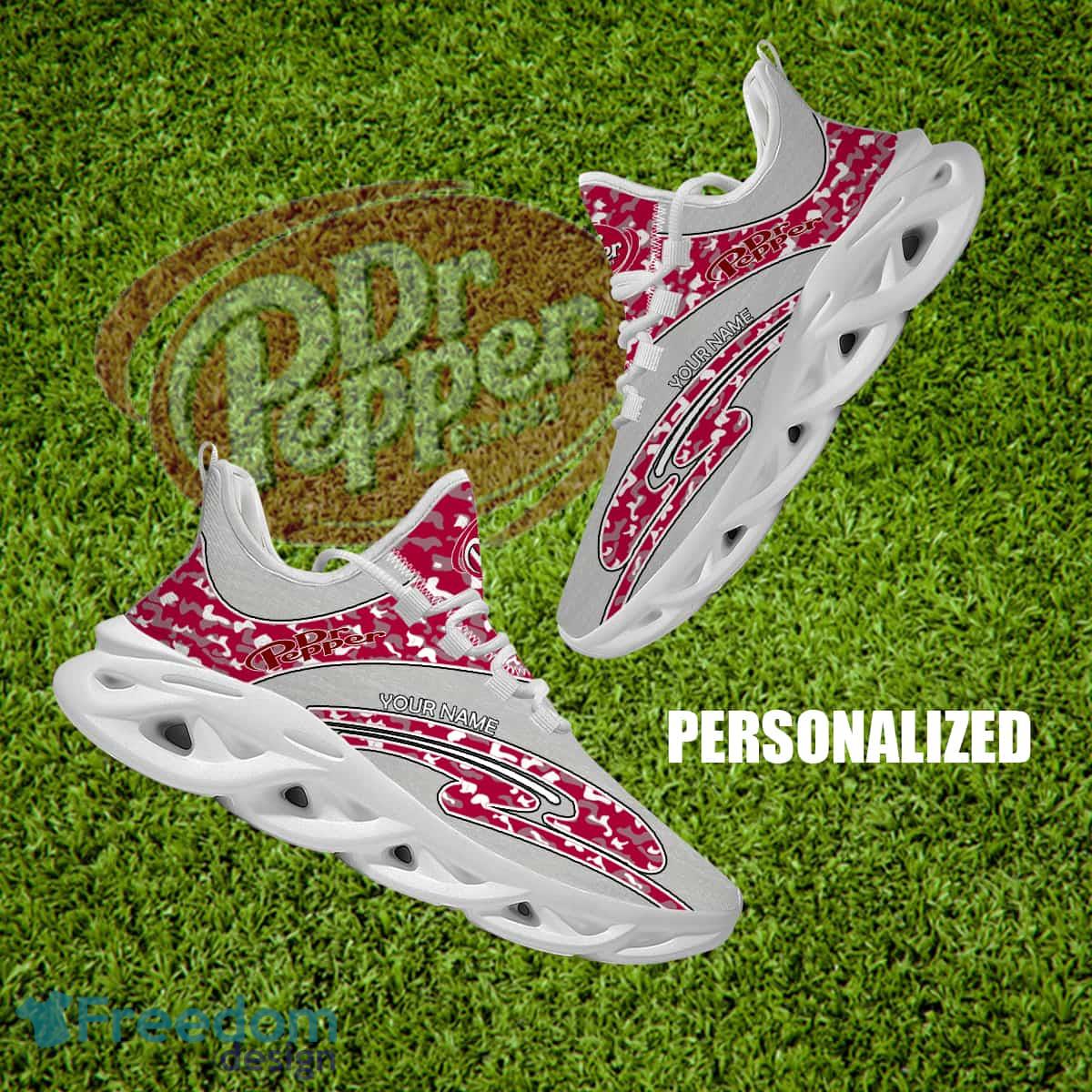 Dr Pepper Brand New Sport Sneaker High-quality Camo Max Soul Shoes Custom Name - Dr Pepper Running Shoes Camo Design Personalized Photo 1