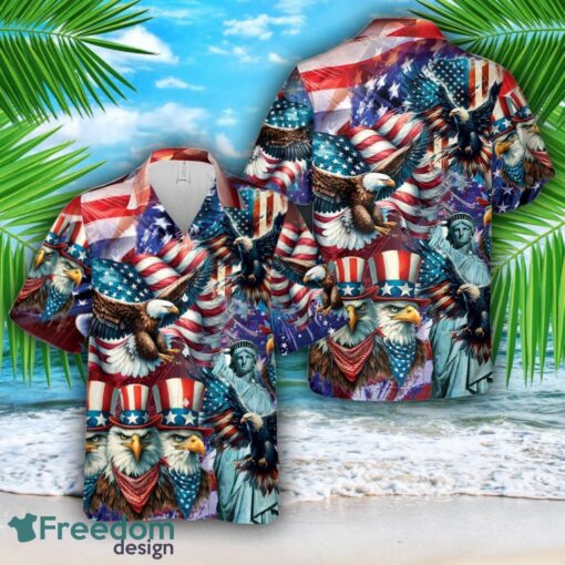 Eagle Flag Patriotic USA Hawaiian Shirt Product Photo 1