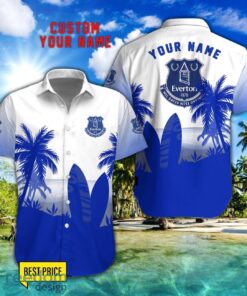 Everton F.C Combo Hawaiian Shirt And Shorts Surfboards Coconut Custom Name For Fans