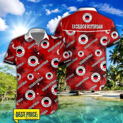 Excelsior Rotterdam 3D Hawaiian Shirt and Shorts Vinatge Tree Pattern Beach Shirt For Fans Product Photo 1