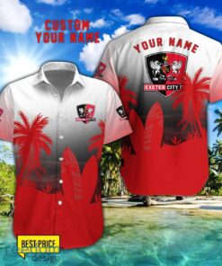 Exeter City Combo Hawaiian Shirt And Shorts Surfboards Coconut Custom Name For Fans