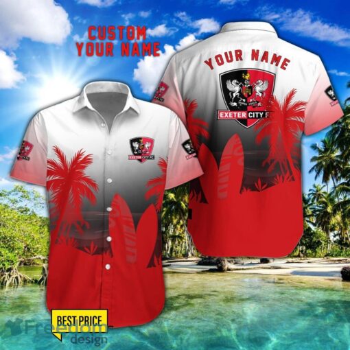 Exeter City Combo Hawaiian Shirt And Shorts Surfboards Coconut Custom Name For Fans Product Photo 1