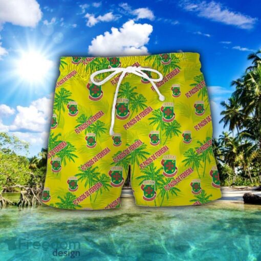 FC Paços de Ferreira 3D Hawaiian Shirt and Shorts Vinatge Tree Pattern Beach Shirt For Fans Product Photo 2