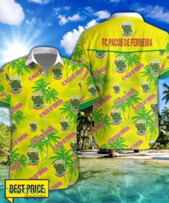 FC Paços de Ferreira 3D Hawaiian Shirt and Shorts Vinatge Tree Pattern Beach Shirt For Fans