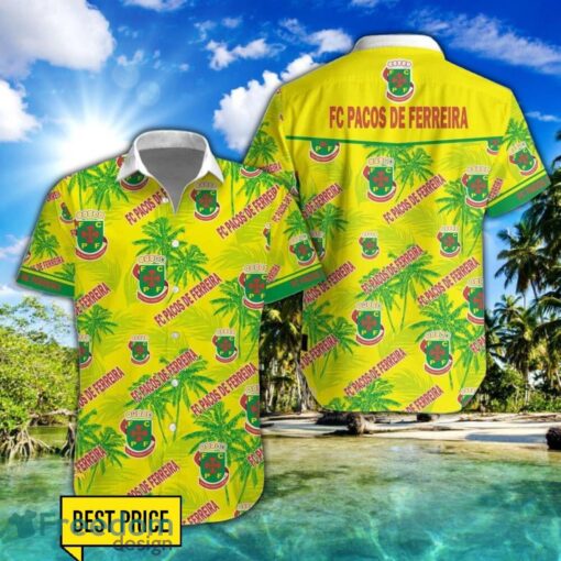 FC Paços de Ferreira 3D Hawaiian Shirt and Shorts Vinatge Tree Pattern Beach Shirt For Fans Product Photo 1