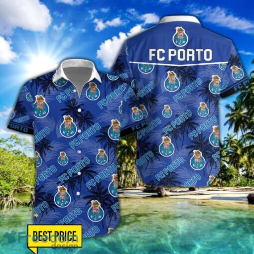 FC Porto 3D Hawaiian Shirt and Shorts Vinatge Tree Pattern Beach Shirt For Fans Product Photo 1