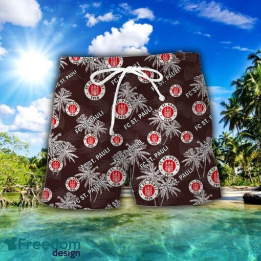 FC St. Pauli 3D Hawaiian Shirt and Shorts Vinatge Tree Pattern Beach Shirt For Fans Product Photo 2