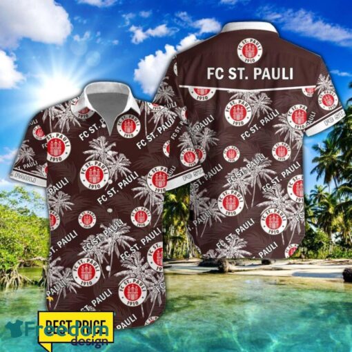 FC St. Pauli 3D Hawaiian Shirt and Shorts Vinatge Tree Pattern Beach Shirt For Fans Product Photo 1