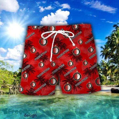 Feyenoord Rotterdam 3D Hawaiian Shirt and Shorts Vinatge Tree Pattern Beach Shirt For Fans Product Photo 2