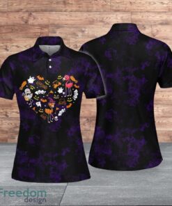 Flamingo Heart Halloween Custom Dark Style For Women  Polo Shirt