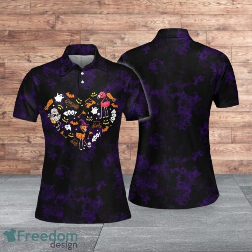 Flamingo Heart Halloween Custom Dark Style For Women Polo Shirt Product Photo 1