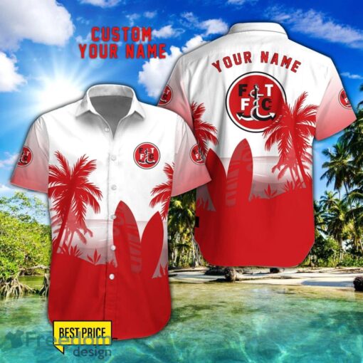 Fleetwood Town F.C Combo Hawaiian Shirt And Shorts Surfboards Coconut Custom Name For Fans Product Photo 1