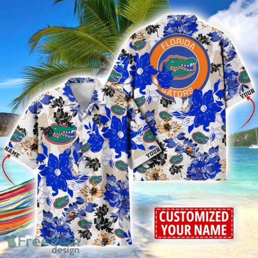 Florida Gators Aloha 3D Hawaiian Shirt Flower Sport Team Beach Shirt Custom Name Product Photo 1