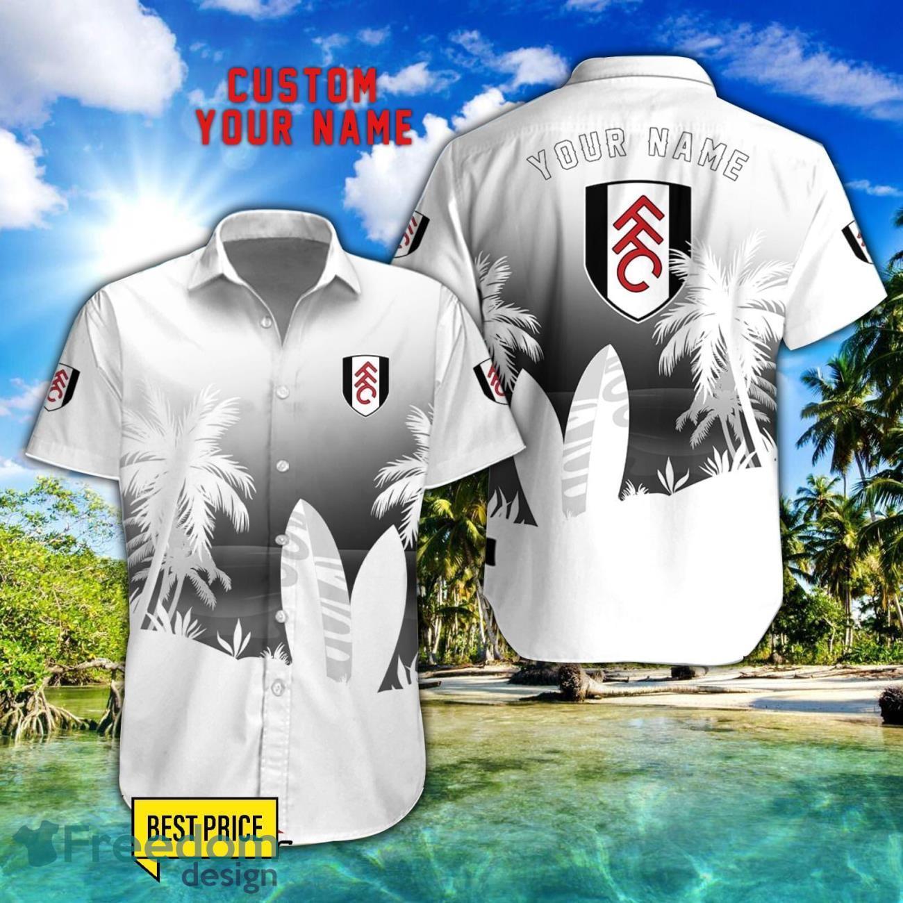 Fulham Combo Hawaiian Shirt And Shorts Surfboards Coconut Custom Name For Fans image Fulham Combo Hawaiian Shirt And Shorts Surfboards Coconut Custom Name For Fans Product Photo 1