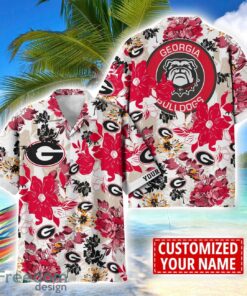 Georgia Bulldogs Aloha 3D Hawaiian Shirt Flower Sport Team Beach Shirt Custom Name