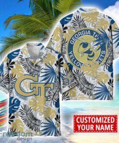 Georgia Tech Yellow Jackets Aloha Hawaiian Shirt Custom Name Summer Gift Holiday Team Shirt