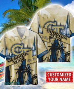 Georgia Tech Yellow Jackets Hawaii Shirt Custom Name Sports Team Beach Shirt