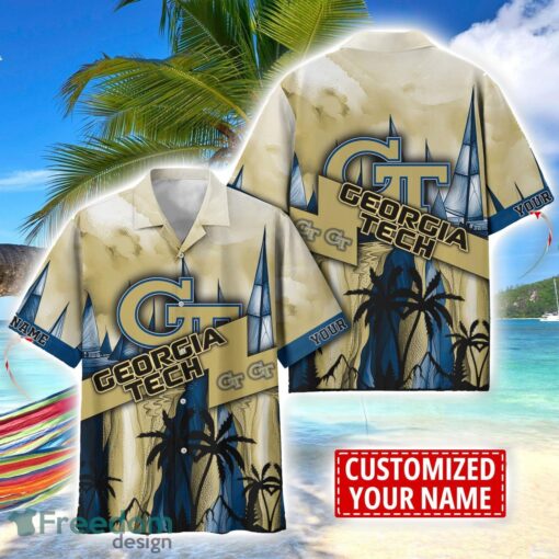 Georgia Tech Yellow Jackets Hawaii Shirt Custom Name Sports Team Beach Shirt Product Photo 1