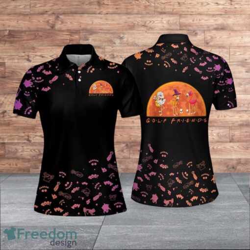 Golf Friends Flamingo Halloween Black Style For Women Polo Shirt Product Photo 1