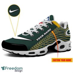 Green Bay Packers Custom Name NFL Striped Pattern Air Cushion Sneakers Product Photo 3