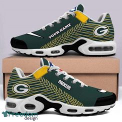 Green Bay Packers Custom Name NFL Striped Pattern Air Cushion Sneakers Product Photo 1