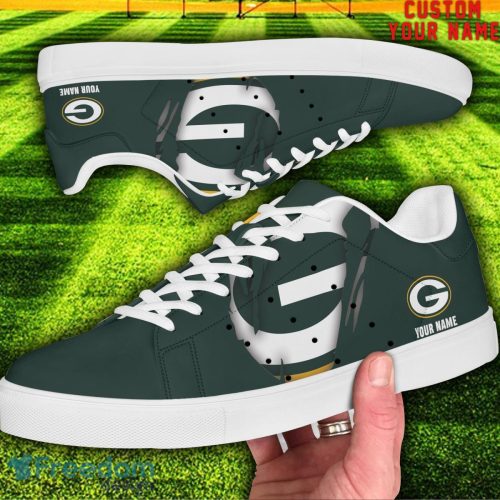 Green Bay Packers NFL Custom Name Unique Gift Low Top Skate Shoes Gifts For Fans Product Photo 2