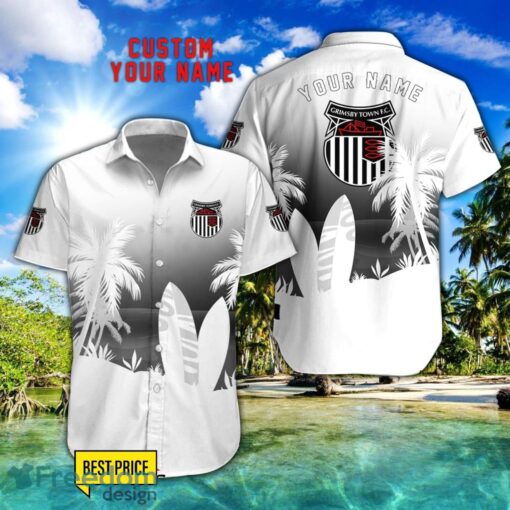 Grimsby Town Combo Hawaiian Shirt And Shorts Surfboards Coconut Custom Name For Fans Product Photo 1